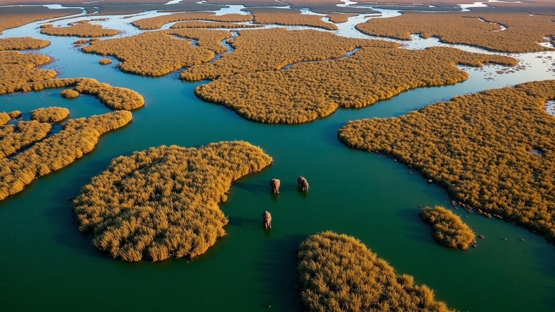 Botswana Delta — private helicopter ecotour circuit hero image